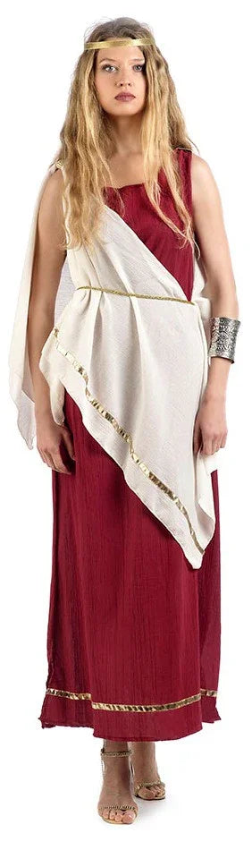 Disfraz de Romana Granate y Blanco para Mujer Romanos y Griegos Limit Sport